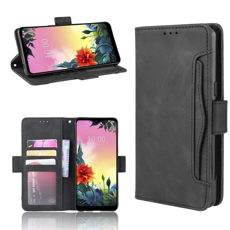 Cuir PU avec Plusieurs Emplacements pour Cartes Style Coque pour LG K50S - Noir