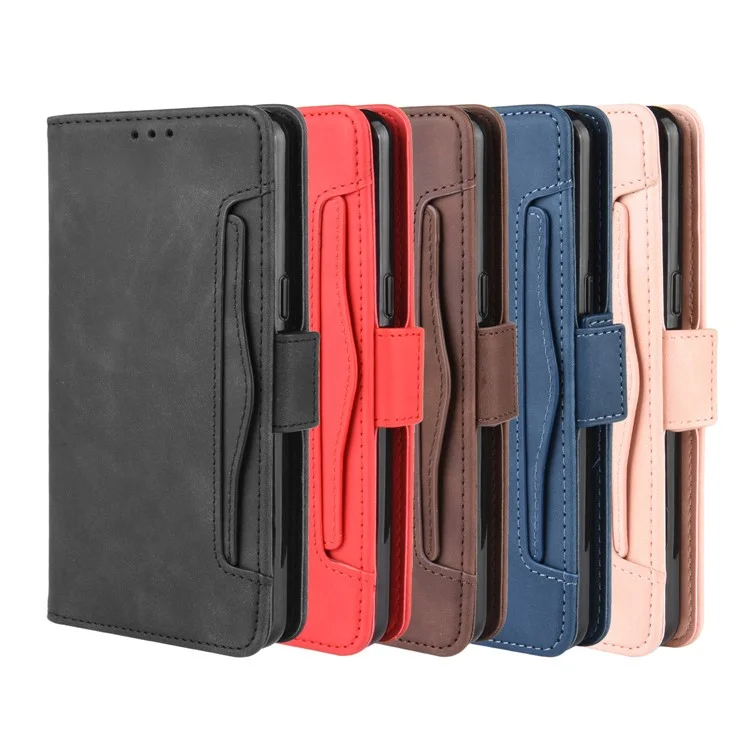 Cuir PU avec Plusieurs Emplacements pour Cartes Style Coque pour LG K50S - Noir