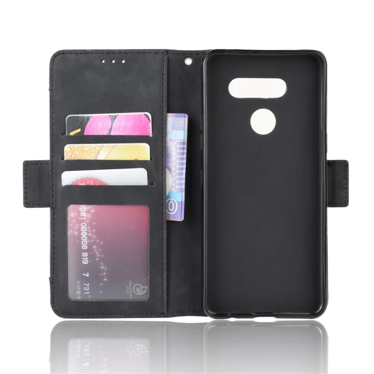 Cuir PU avec Plusieurs Emplacements pour Cartes Style Coque pour LG K50S - Noir