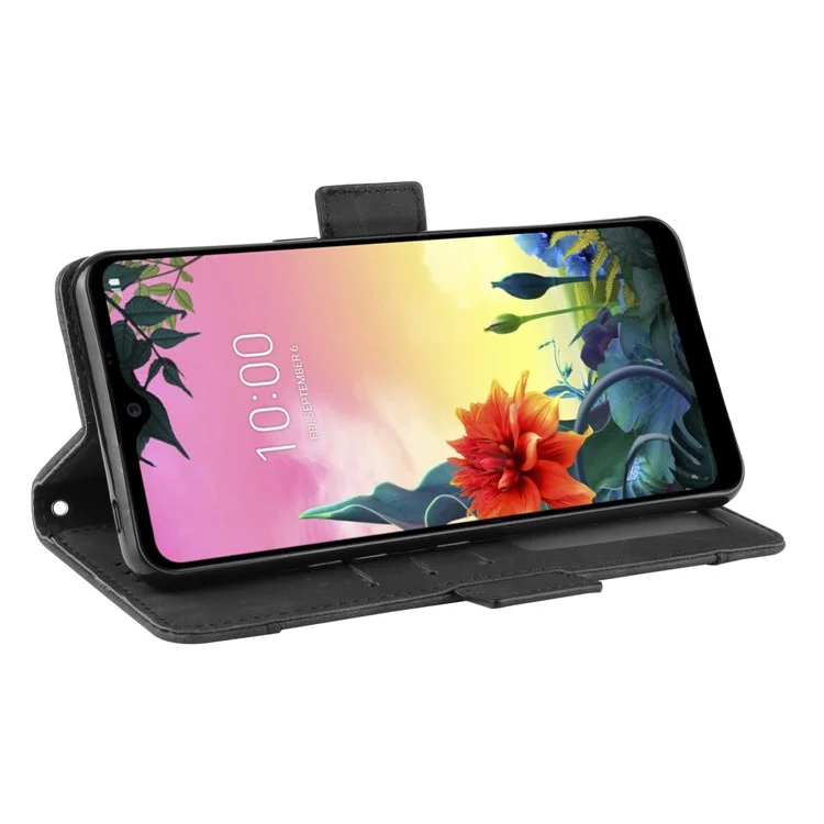 Cuir PU avec Plusieurs Emplacements pour Cartes Style Coque pour LG K50S - Noir