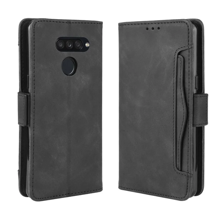 PU Leather with Multiple Card Slots Style Shell for LG K50S - Black