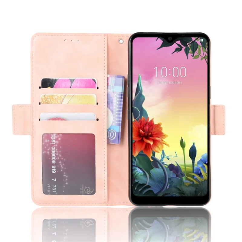 Couro PU com Vários Slots para Cartões Estilo Capa para LG K50S - Rosa