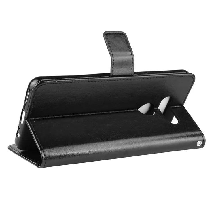 Crazy Horse Wallet Leather Stand Для LG K50s - Черный