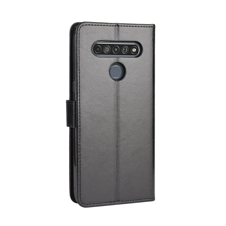 Crazy Horset Cartet Leather Protetive Cover For LG K51S/K41S - Preto