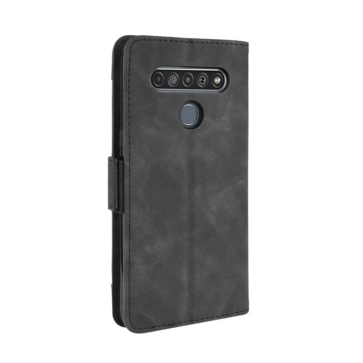 Multiple Card Slots Leather Wallet Protector Cover for LG K51S/K41S - Black