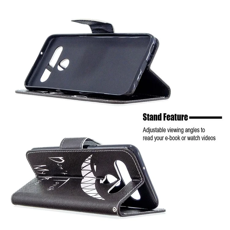 Motif Imprimering Stand en Cuir Portefeuille Mobile Pour LG K61 - ne Touche Pas Mon Téléphone