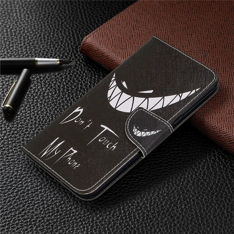 Pattern Printing Stand Leather Wallet Mobile Case for LG K61 - Do not Touch My Phone