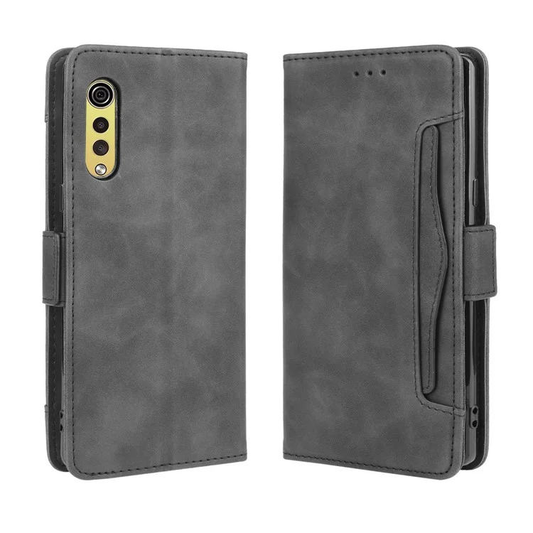 Wallet Leather Phone Case with Multiple Card Slots for LG Velvet - Black