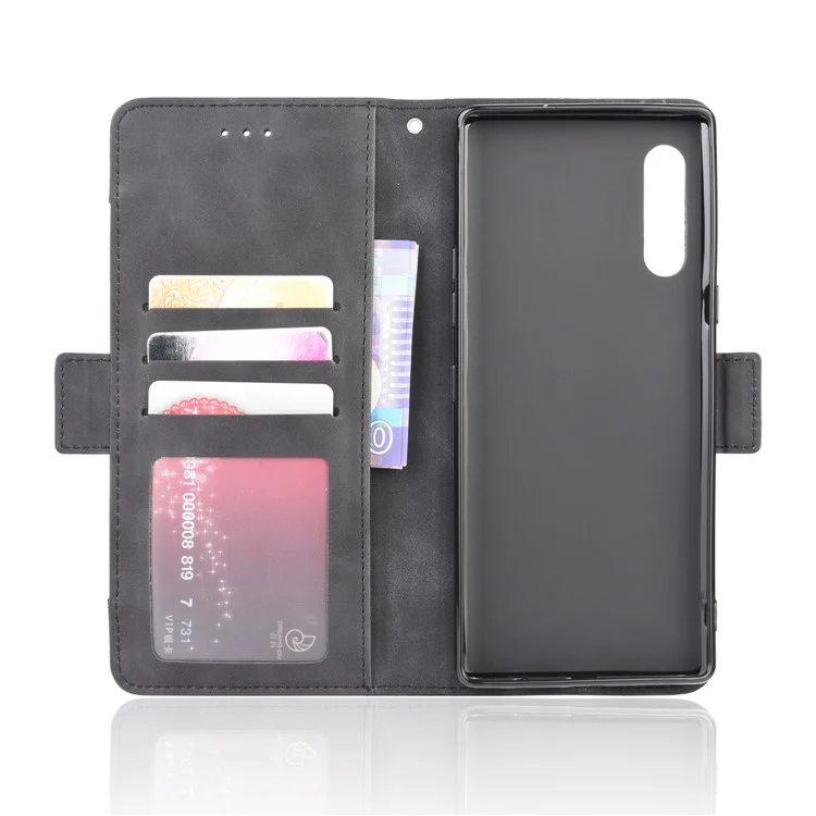 Wallet Leather Phone Case with Multiple Card Slots for LG Velvet - Black