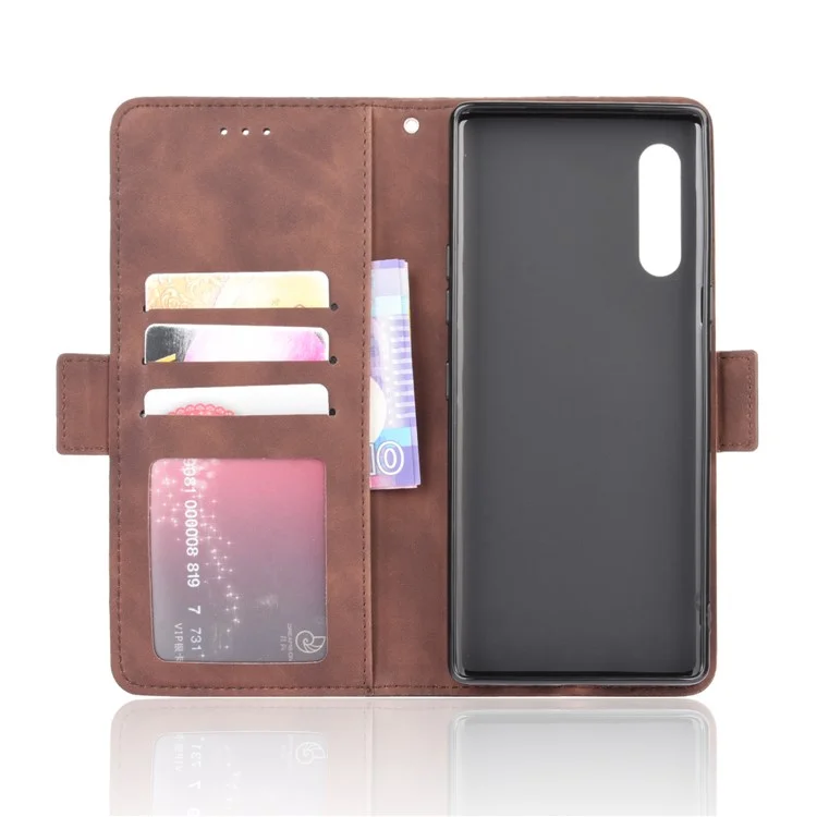 Wallet Leather Phone Case with Multiple Card Slots for LG Velvet - Brown
