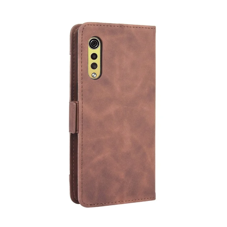 Wallet Leather Phone Case with Multiple Card Slots for LG Velvet - Brown