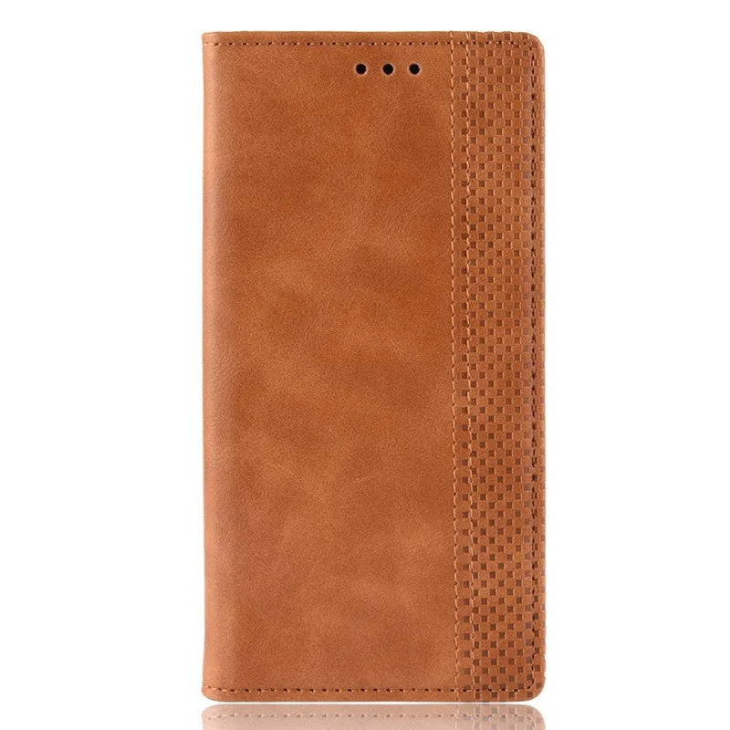 Auto-absorbed Retro PU Leather Shell Wallet Cell Phone Cover for LG Velvet - Brown