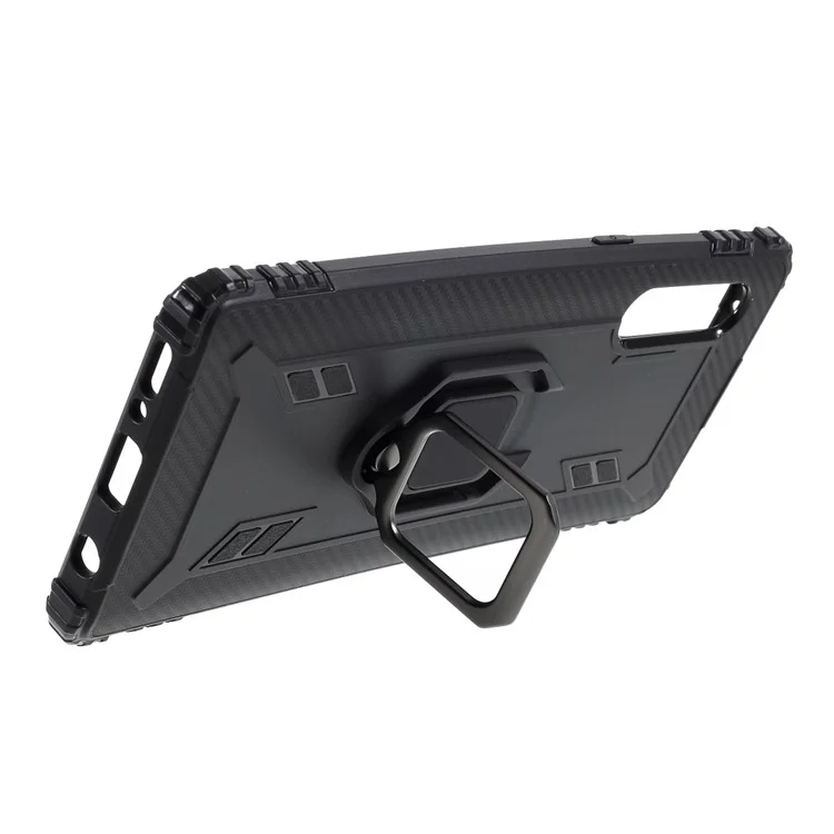 Anel de Dedo Kickstand TPU Tampa Protetora Para LG Velvet/G9 - Preto