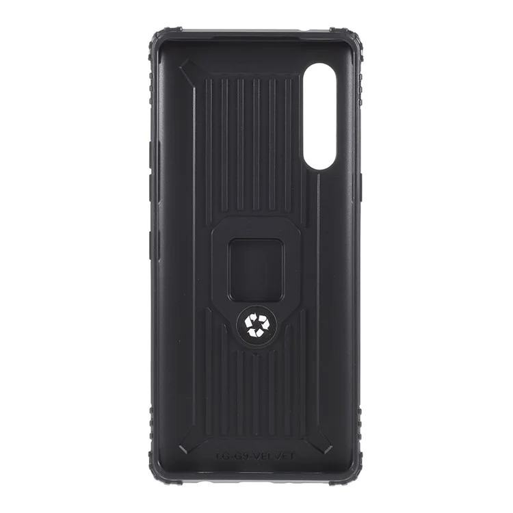 Fingerring Kickstand TPU -schutzabdeckung Für LG Velvet/G9 - Schwarz