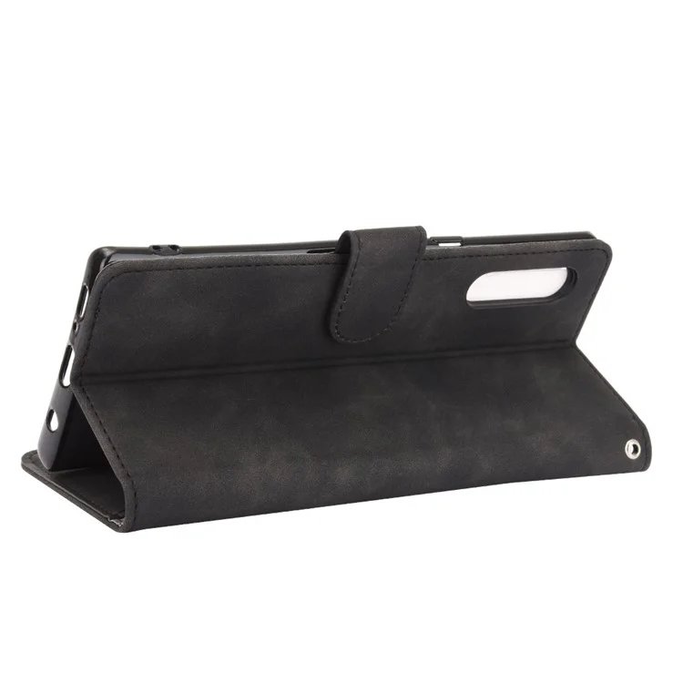 Coperchio Del Telefono Cellulare Della Pelle Del Portafoglio Del Touch-touch Per LG Velvet - Nero