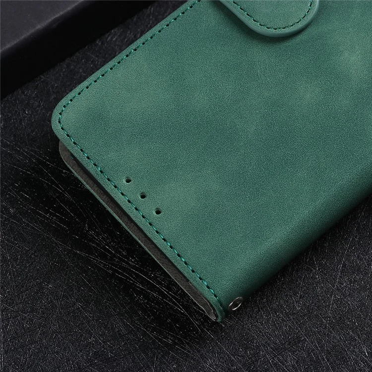Skin-touch PU Leather Wallet Cell Phone Case for LG Wing 5G - Green