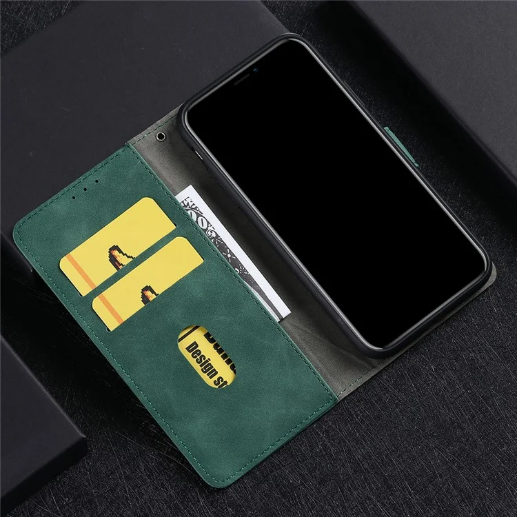 Skin-touch PU Leather Wallet Cell Phone Case for LG Wing 5G - Green