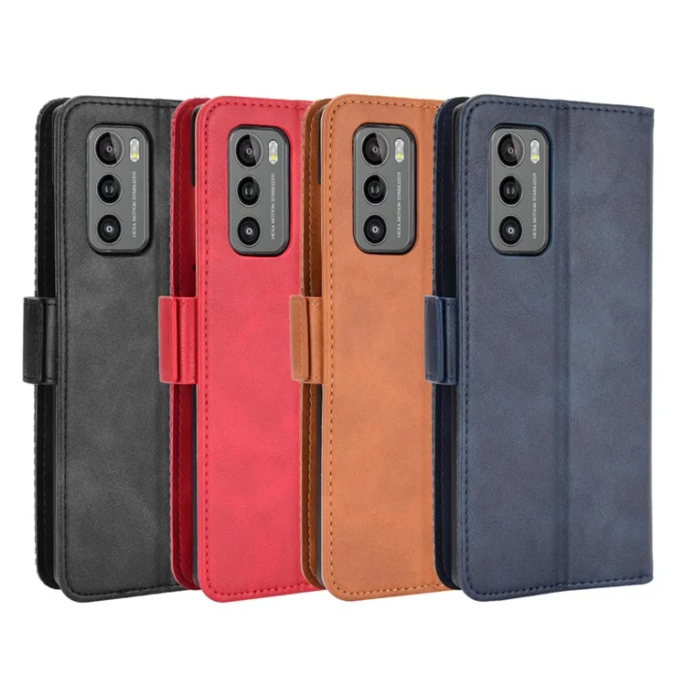 Carteira de Couro Retrô com Fivela Magnética Lateral Capa de Telefone para LG Wing 5G - Preta