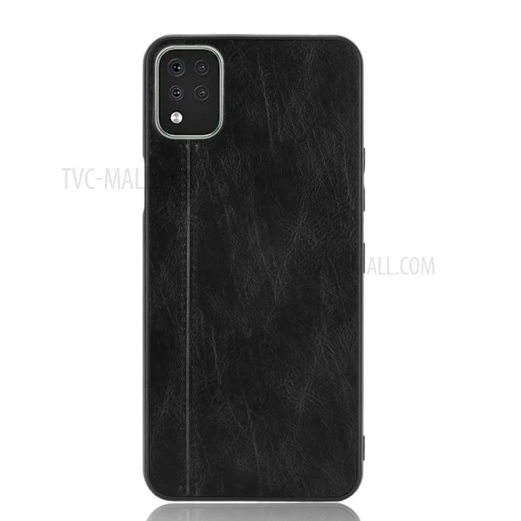 Full Protection Stitching Line Design PU Leather Coated Hybrid Cell Phone Case for LG K42 - Black