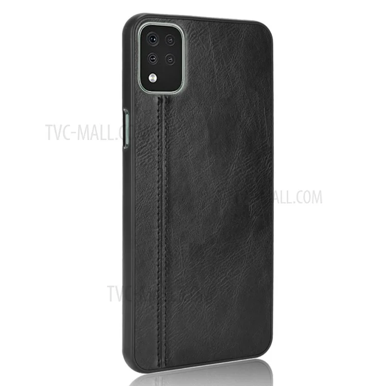 Full Protection Stitching Line Design PU Leather Coated Hybrid Cell Phone Case for LG K42 - Black