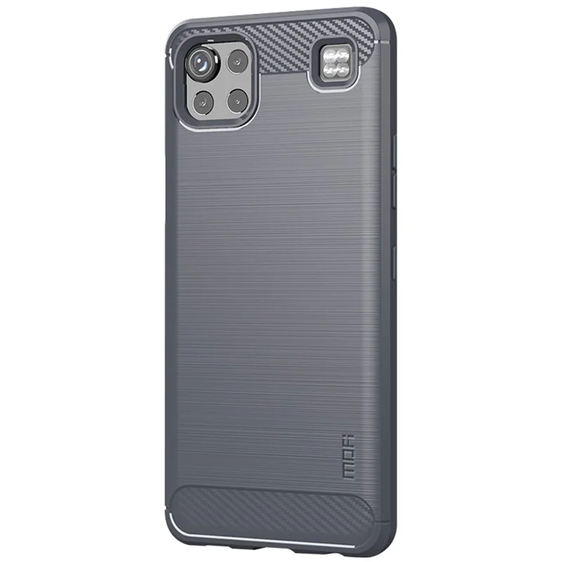 MOFI for LG K92 5G Light Thin Anti-seismic Protective Cover Carbon Fiber Texture Brushed Surface TPU Phone Case - Grey
