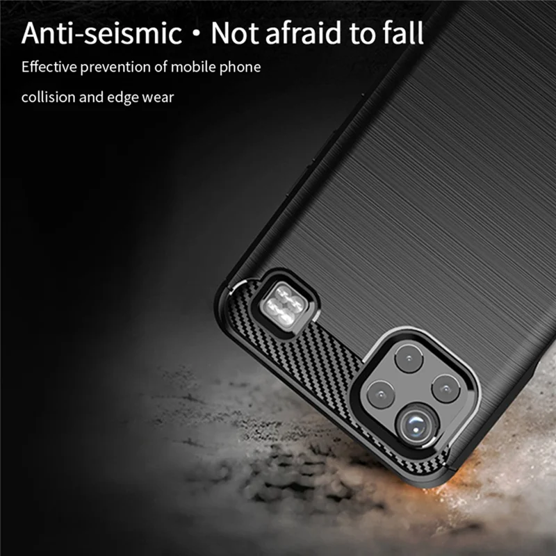 MOFI for LG K92 5G Light Thin Anti-seismic Protective Cover Carbon Fiber Texture Brushed Surface TPU Phone Case - Grey