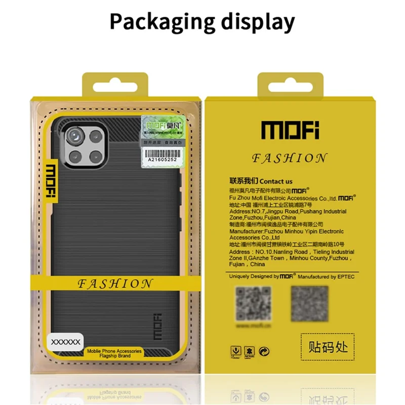 MOFI for LG K92 5G Light Thin Anti-seismic Protective Cover Carbon Fiber Texture Brushed Surface TPU Phone Case - Grey