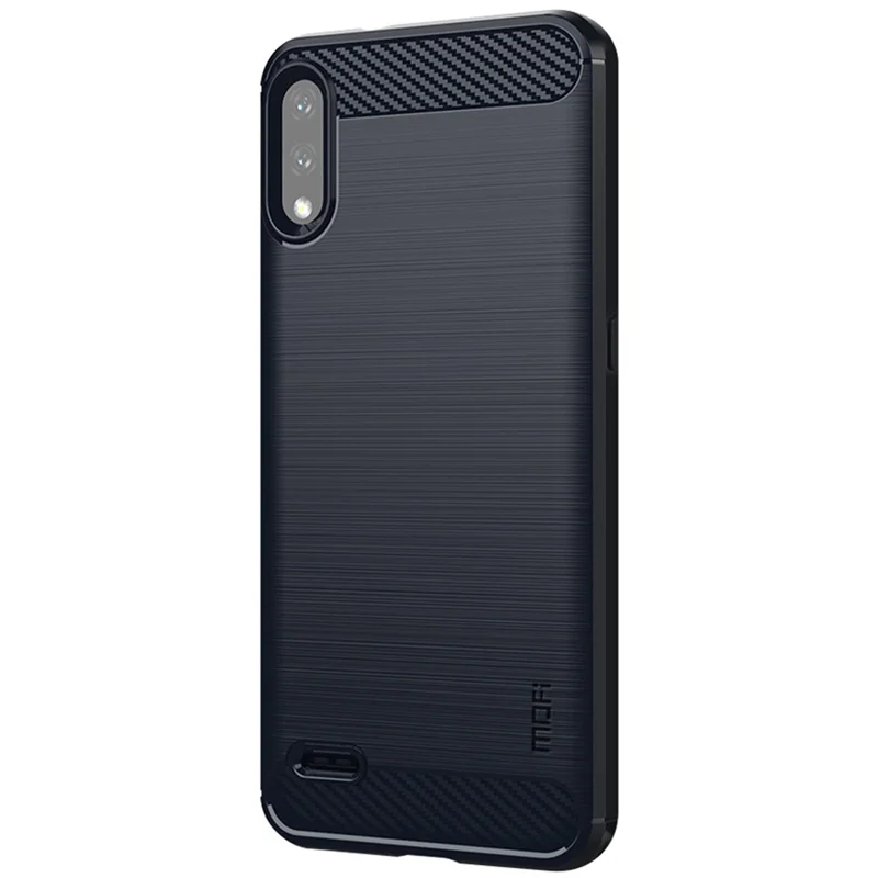 MOFI for LG K22/K22 Plus Anti-scratch Light Slim Protective Cover TPU Carbon Fiber Texture Brushed Surface Cell Phone Case - Blue