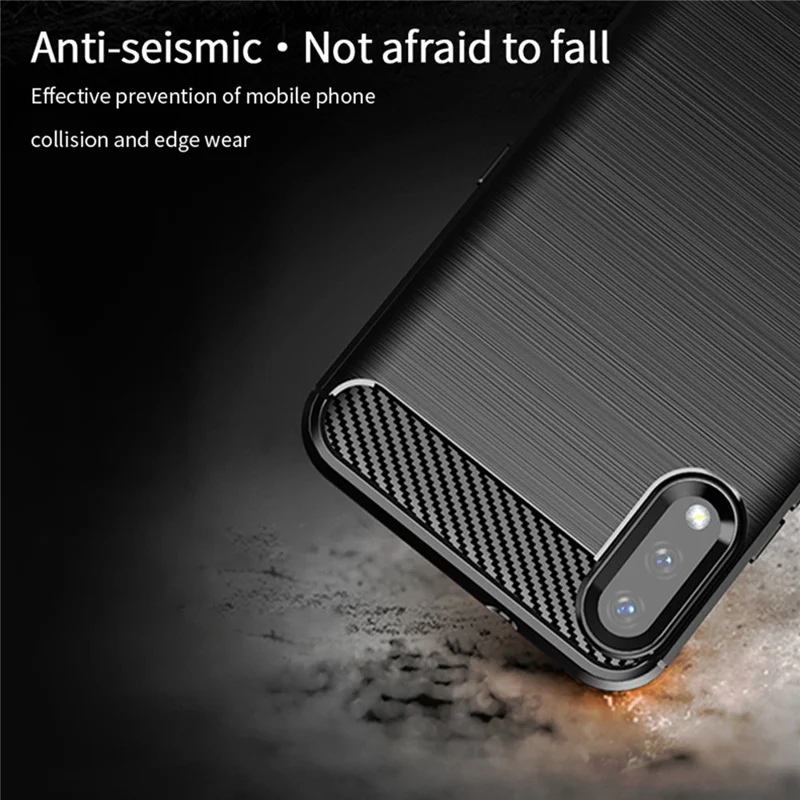 MOFI for LG K22/K22 Plus Anti-scratch Light Slim Protective Cover TPU Carbon Fiber Texture Brushed Surface Cell Phone Case - Blue