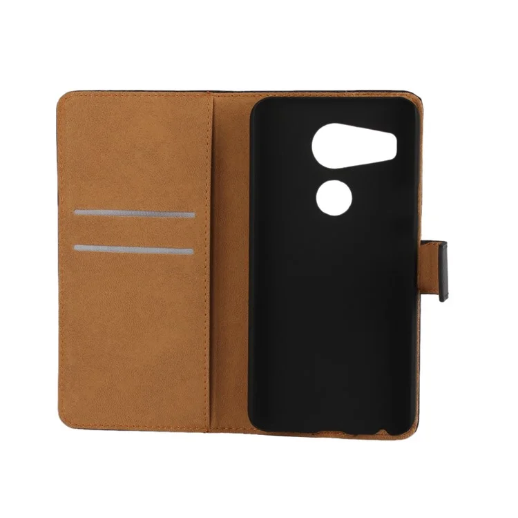 Wallet Genuine Split Leather Stand Case Cover for LG Nexus 5X - Black