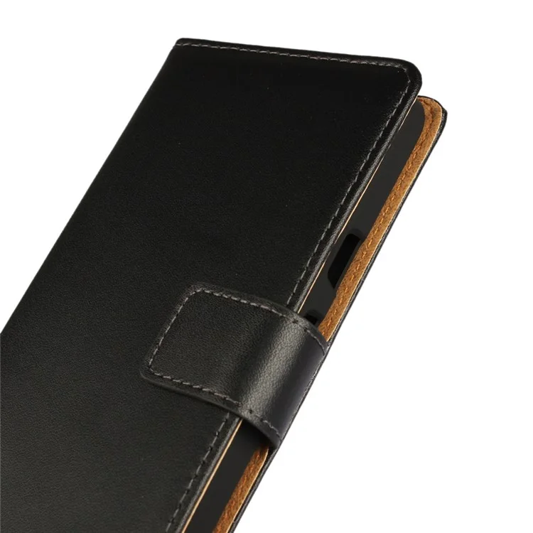 Wallet Genuine Split Leather Stand Case Cover for LG Nexus 5X - Black