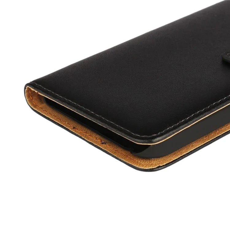 Wallet Genuine Split Leather Stand Case Cover for LG Nexus 5X - Black