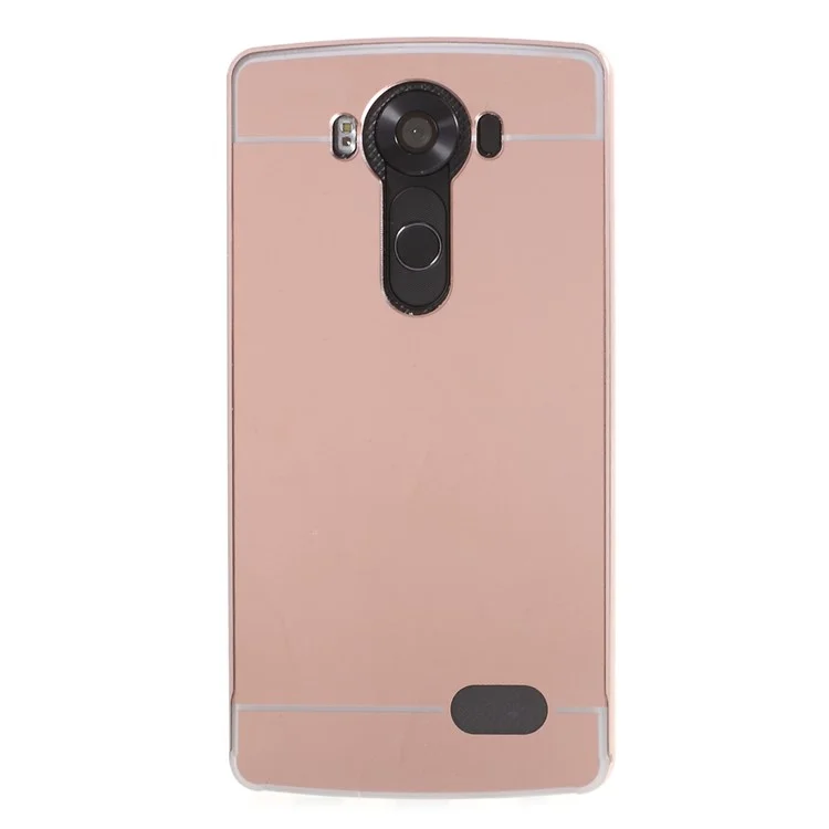 Sliding Metal Frame Plastic Shell for LG V10 H900 H901 VS990 - Rose Gold