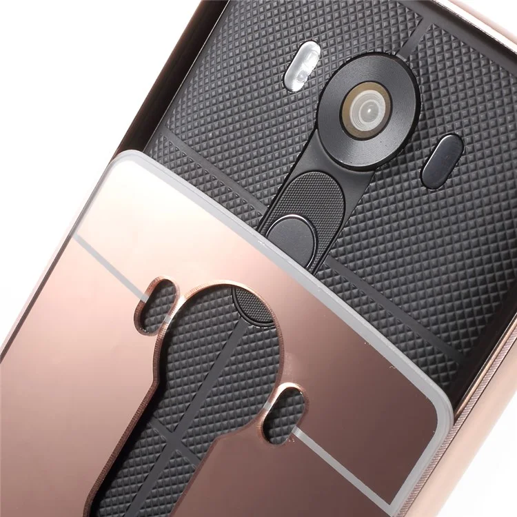 Sliding Metal Frame Plastic Shell for LG V10 H900 H901 VS990 - Rose Gold