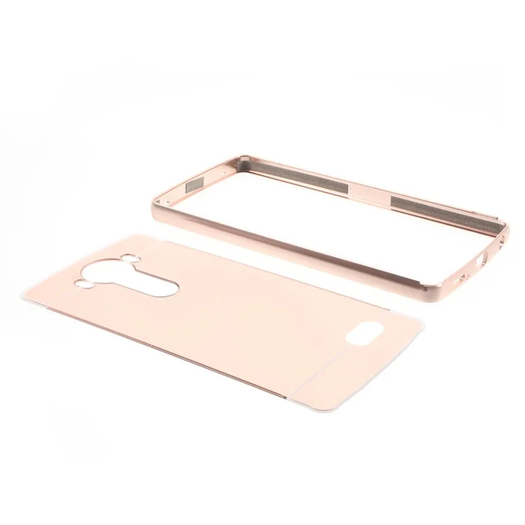 Sliding Metal Frame Plastic Shell for LG V10 H900 H901 VS990 - Rose Gold
