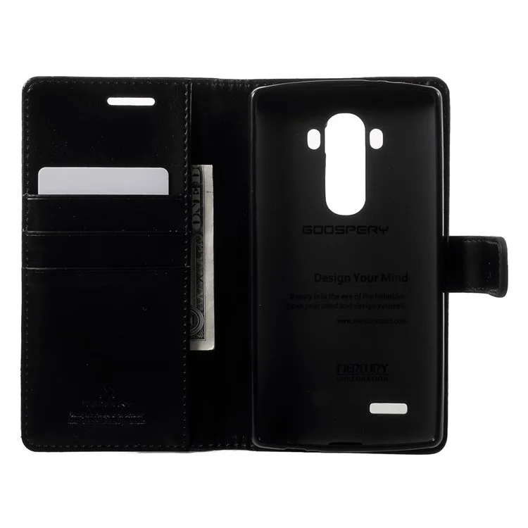 MERCURY GOOSPERY Blue Moon Flip Leather Stand Case for LG G4 - Black