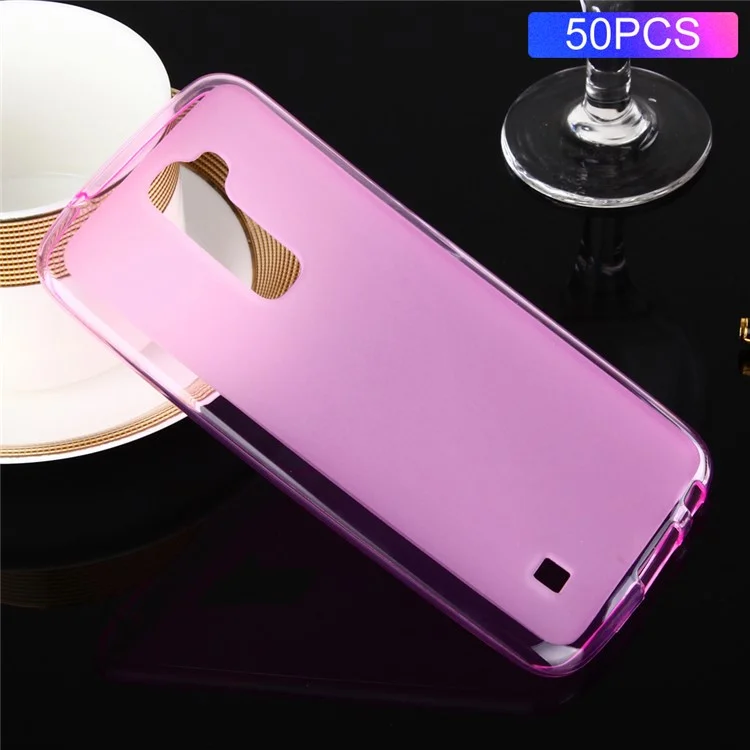 50Pcs/Lot Double-sided Frosted TPU Case Cover for LG K10 - Pink