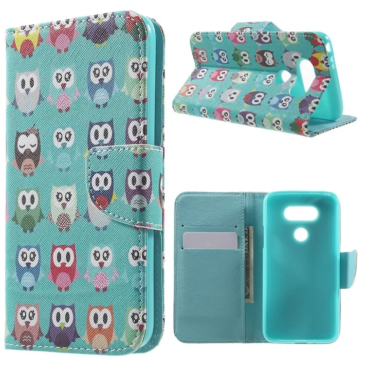 Wallet Leather Stand Case Cover for LG G5 - Multiple Owls