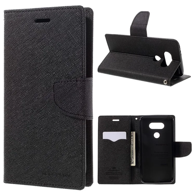MERCURY GOOSPERY Leather Wallet Cover for LG G5 with Stand - Black