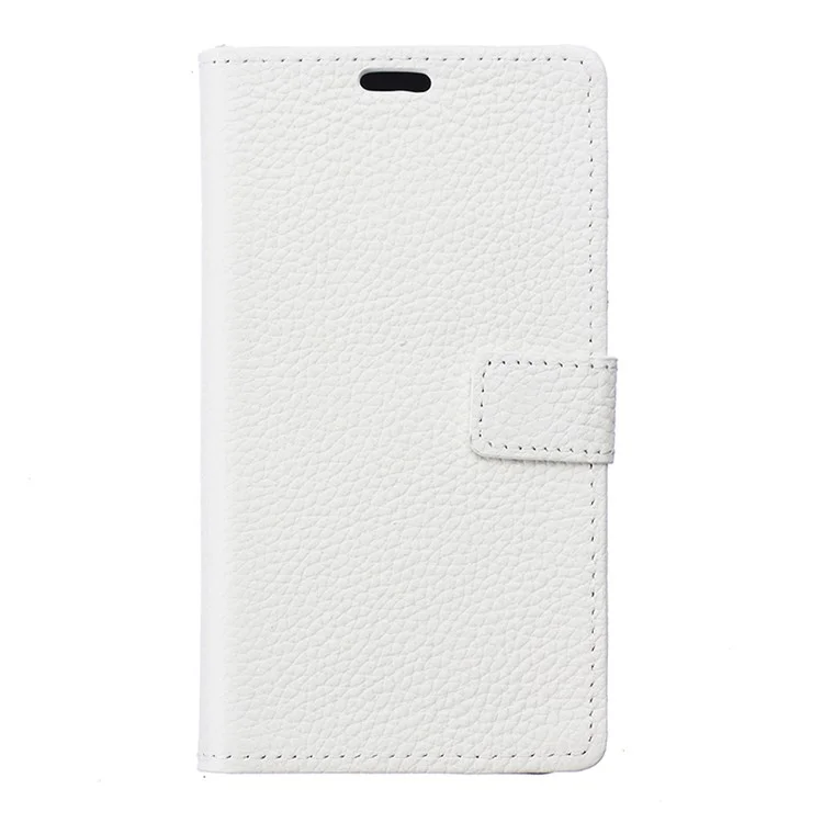 Genuine Leather Wallet Stand Cover for LG X Cam - White