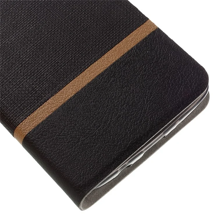 Cross Texture PU Leather Card Slot Case for LG K8 Built-in Steel Sheet - Black