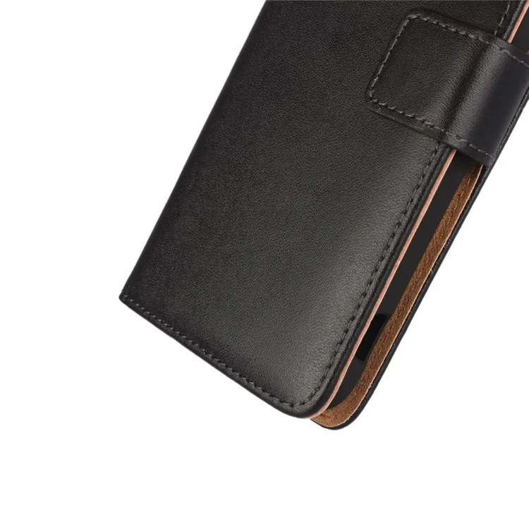 Genuine Split Leather Wallet Magnetic Flip Case for LG G5 / G5 SE - Black