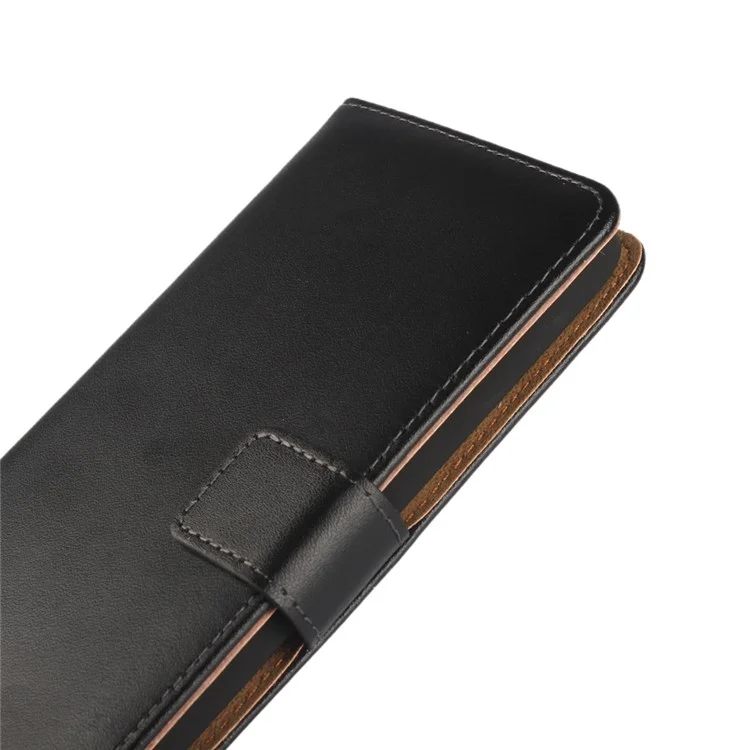 Genuine Split Leather Wallet Magnetic Flip Case for LG G5 / G5 SE - Black