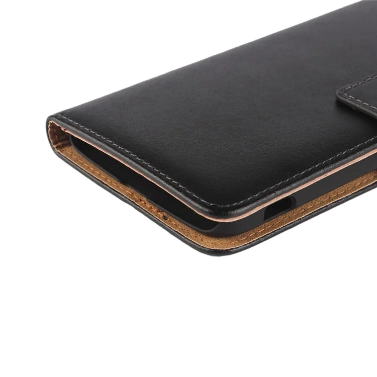 Genuine Split Leather Wallet Magnetic Flip Case for LG G5 / G5 SE - Black