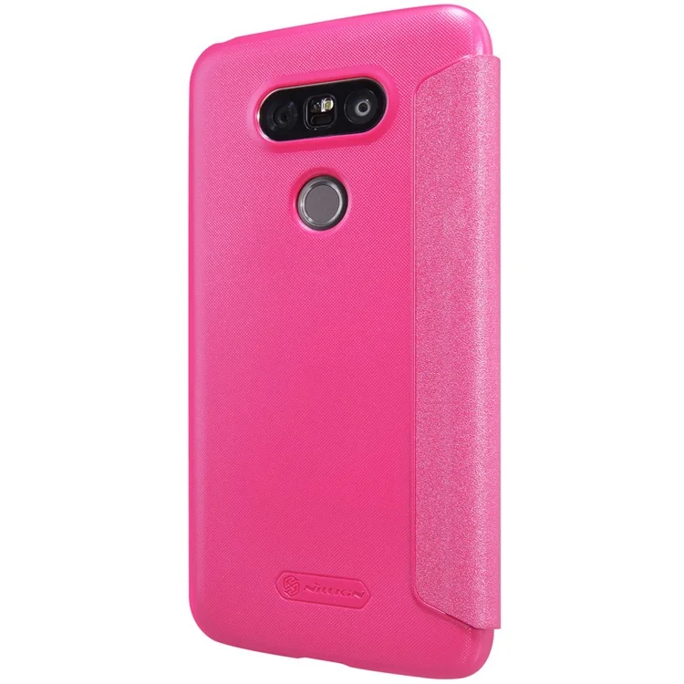 NILLKIN Sparkle Series View Window Leather Shell for LG G5/G5 SE - Red