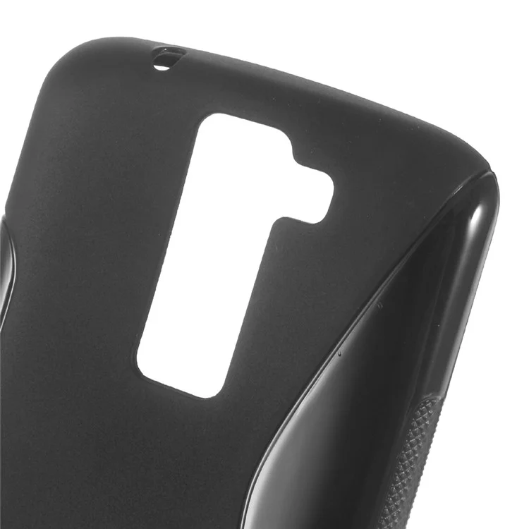 S-shaped Frosted TPU Back Case for LG K8 - Black