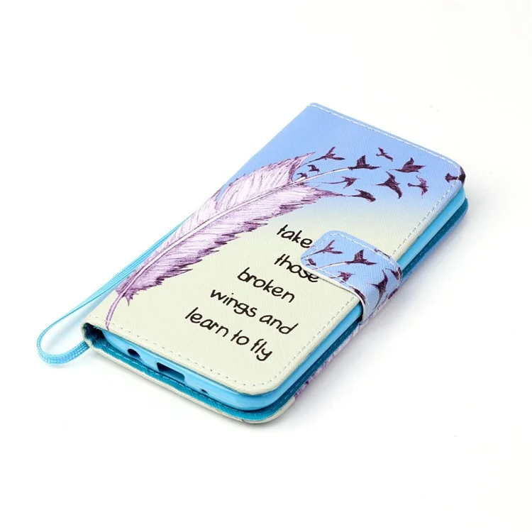 Patterned Leather Stand Phone Case for LG K8 - Black Dream Catcher