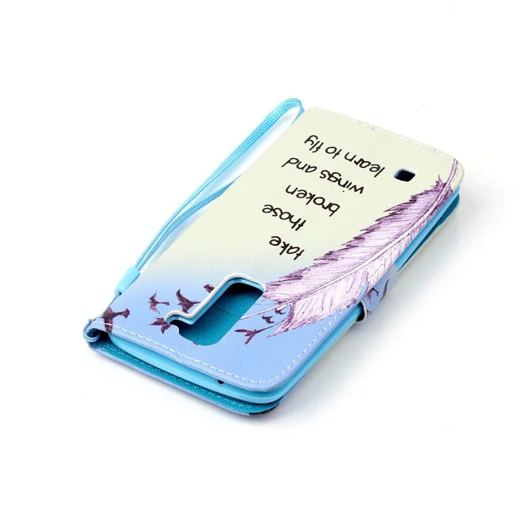 Patterned Leather Stand Phone Case for LG K8 - Black Dream Catcher