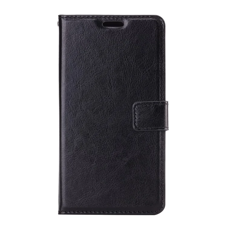 Crazy Horse Leather Wallet Case for LG Stylus 2/LG G Stylo 2 - Black
