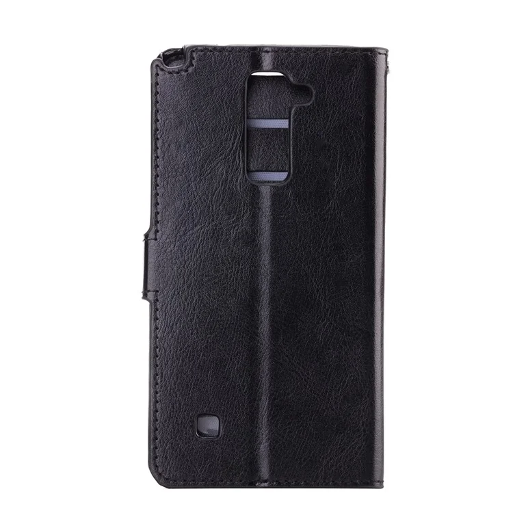 Crazy Horse Leather Wallet Case for LG Stylus 2/LG G Stylo 2 - Black